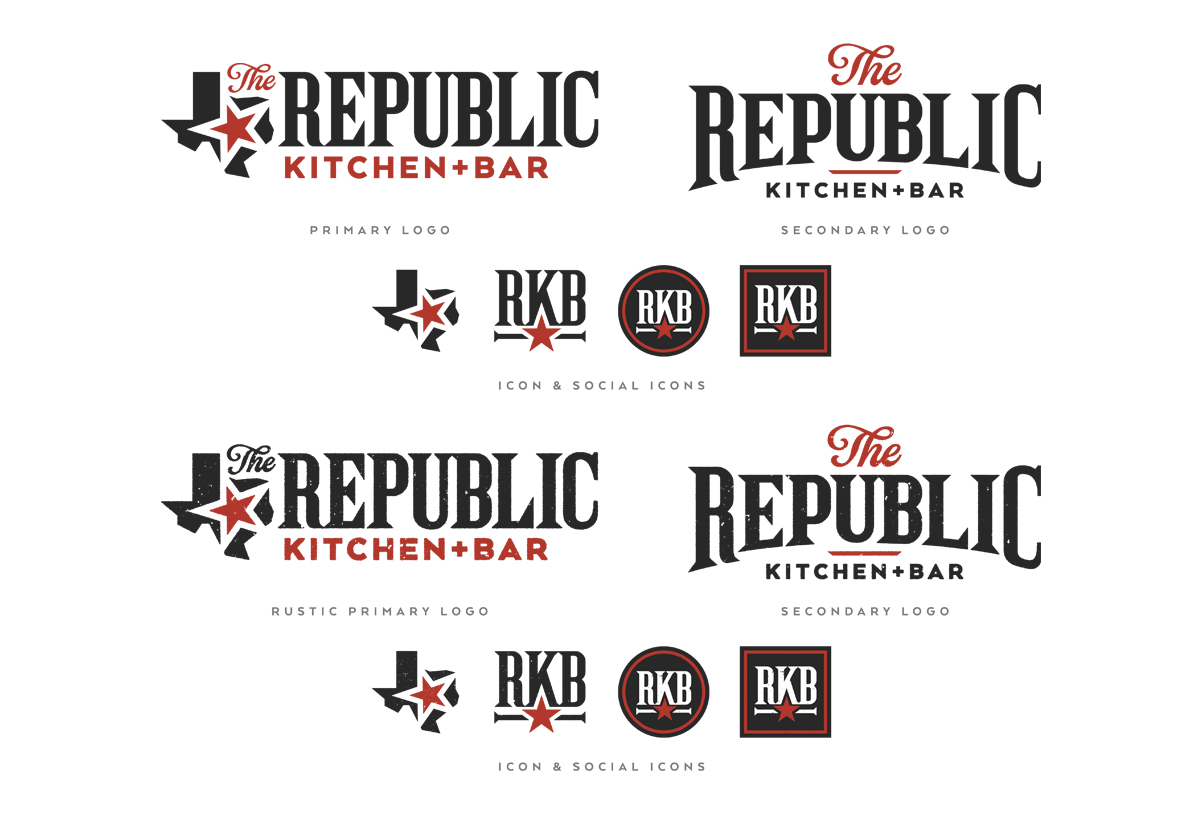 republic kitchen + bar logo design by beau morrow for left hand design in austin texas