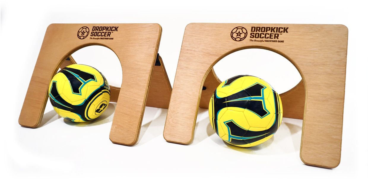 DropKick Soccer product logo design by beau morrow for left hand design in austin texas